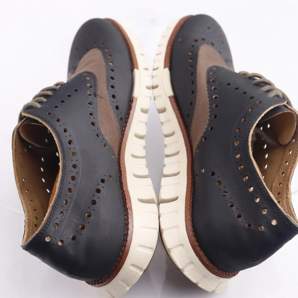 Cole Haan Mens Zerogrand OX Wingtip Oxfords Sneakers Size 8 Brown Black Shoes